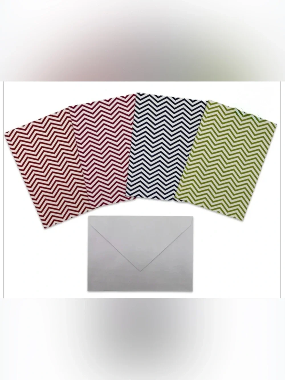 8 Piece Chevron Blank Notecard & Envelope Set, New